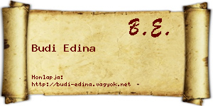 Budi Edina névjegykártya